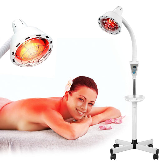 Infrared Lamp with Stand Infrared Light Therapy Lamp 275W Near Infrared Heat Lamp for Body or Pain and Muscle Aches Therapy Adjustable Red Light Standing Lamp Set